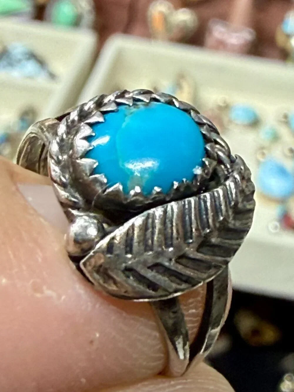 Old SouthWest Handmade Sterling with Turquoise Ring